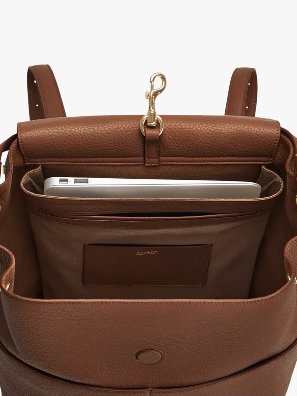 Cuyana Women’s Brown Leather Backpack - Sleek Everyday Carry - Picture 4 of 12